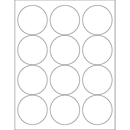 Box Partners Box Partners LL146 2.5 in. White Circle Laser Labels - Pack of 1200 LL146